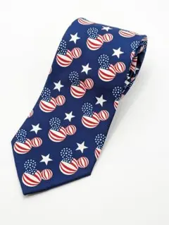 ミッキーマウス・シルエット・アメリカ国旗　ネクタイ新品(1)