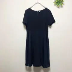 UNIQLO ユニクロ【M】 コンビネーションフレアワンピース 半袖 完売品 黒