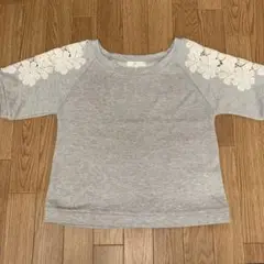 5分袖Tシャツ レース
