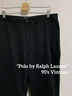 【90s】Polo by Ralph Lauren ポロチノブラック 36×34