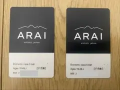 ロッテアライリゾート リフト券 大人二枚 アライマウンテンリゾート(ロッテアライ/アライスノーリゾート/アライ
