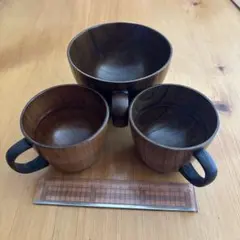 木製マグカップ3個セット