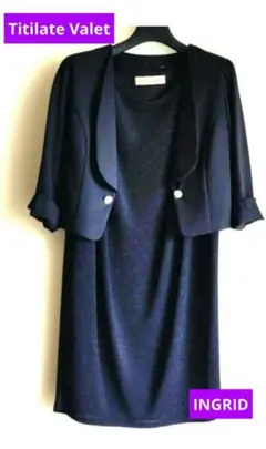 美品ボレロ付ワンピースM黒結婚式お呼ばれドレス卒園式入学式フォーマルセレモニー