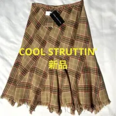 COOL STRUTTIN' 新品 チェック柄 フリンジ付きロングスカート