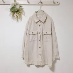 WEGO 【S】 長袖シャツ オーバーサイズ ゆったり リネン麻 ジャケット