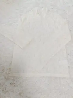 Ray BEAMS　S 透け感のあるアイボリー ハイネックカットソー