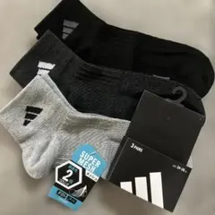新品adidas ソックス 3足組 24-26cm メッシュ