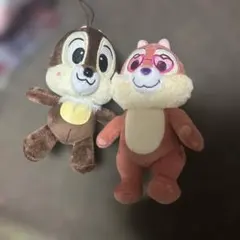 チップとデール ぬいぐるみマスコット 2종 세트
