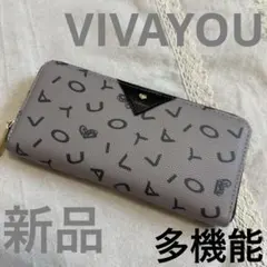 VIVAYOU 長財布 ラウンドファスナー グレー　ビバユー　多機能　薄型のサムネイル
