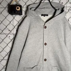 ユナイテッドアローズ スウェットカーディガン パーカー くるみボタン L