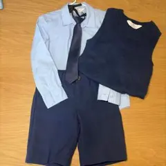 子供用フォーマル服セット（水色シャツ、紺色パンツ）120cm