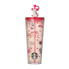 Starbucks 猫 ストロー付きタンブラー バレンタイン
