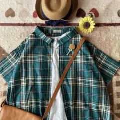 みーきさま専用♡【未使用】SM2♡接触冷感スキッパーチビ衿チェック綿麻ワンピース