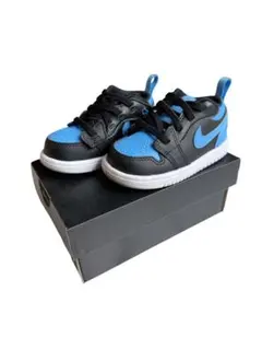 NIKE Jordan 1 Lowキッズ 11cm ブラック ブルー ほぼ未使用
