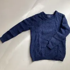 Creating Genuine ネイビー ウール混　長袖セーター フリー