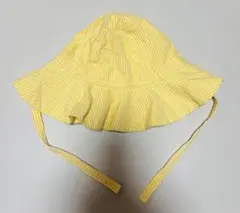 黄色と白のストライプ バケットハット