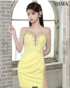IRMA イエロービジューミニドレス XS