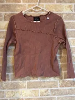 petit main フリル付き長袖カットソー 110