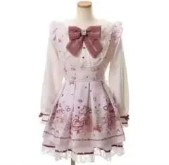 LIZLISA Afternoontea柄 セットアップ 長袖 ピンク リズリサ 完全新品未開封】リズリサ Afternoontea柄セットアップ ピンク 長袖