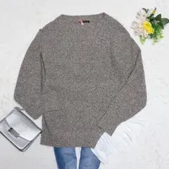 美品 バンヤードストーム カシミヤ混 プリーツアシメヘムニット セーター