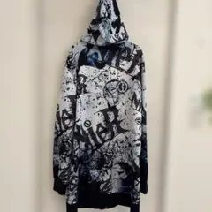 NieR CLOTHING＊ホワイトクラッシュ ジップアップパーカー＊F＊男女