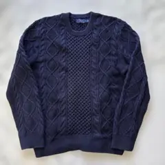 Polo Ralph Lauren ネイビー ケーブルニット L