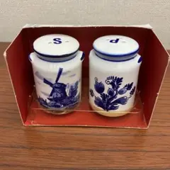 salt&pepper 陶器製 オランダ土産　調味料入れ　風車　花　未使用