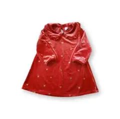 H&M ハート柄ワンピース　赤 92cm　クリスマスワンピース