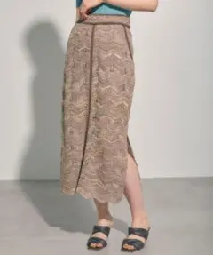 Public Tokyo/レーススレッドニット スカート 左スリット ポケット