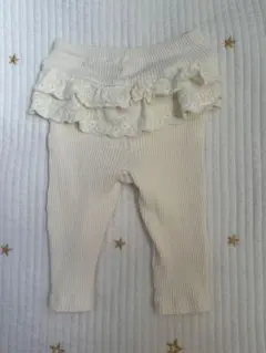 Louloi フリル付き レギンス 80cm ホワイト