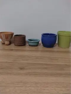 植木鉢　陶器製　小型　５点セットのサムネイル