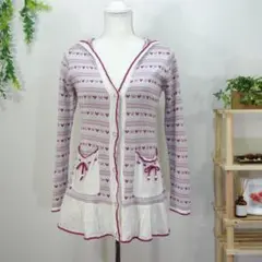 訳あり✨RyuRyu ハート柄ラメ入りニットパーカー 平成ギャル y2k 韓国