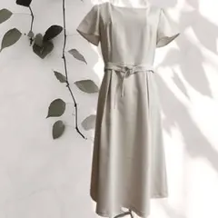 anySiS エニシス ベージュ ウエストベルト ワンピース サイズ2 9号 M