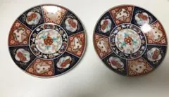 日本製 多色花柄 平皿 2枚セット