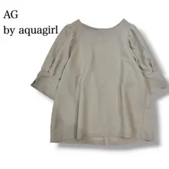 AG by aquagirl バックボタンブラウス 半袖 五分袖シンプル Mのサムネイル