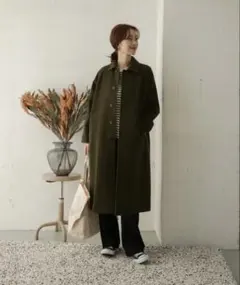 URBAN RESEARCH DOORSウールバルマカンコート　カーキ