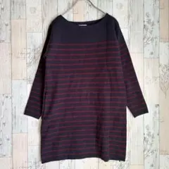 エニィファム　レディースニットチュニック　ワンピース　ボーダー　ワンピース