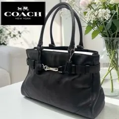 COACH コーチ ショルダーバッグ ハンドバッグ 黒 ブラック レザー