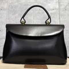 美品】HAMANO ロイヤルモデル 黒 レザー 現行品 ハンドバッグ定価10万