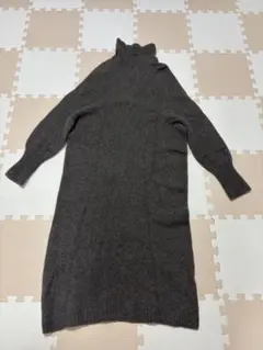 IENA ウールカシミヤ タートルネック ニットワンピース グレー