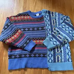 niko and ... 幾何学模様ニットセーターＬサイズ