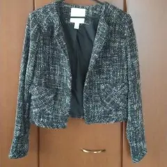 ショート丈 ノーカラージャケット