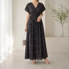 美品 ローレンラルフローレン 花柄 シフォン ロングワンピース 6