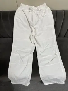Sサイズ GU テックパラシュートプルオンパンツ オフホワイト