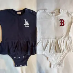ロンパース　2枚セット　80㎝　プティマイン　ドジャース