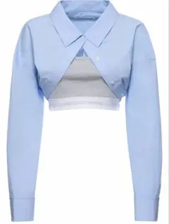 alexanderwang レイヤードクロップドシャツ ライトブルーのサムネイル