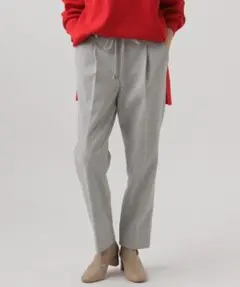 【新品】ウールライクテーパードパンツ グレーL