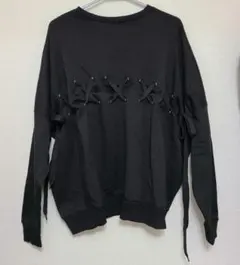 リボン　トレーナー　ブラック