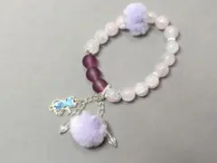 猫好き様専用ブレスレット*黒ねこピンク紫もふもふ*ブレスレット*15cm*206