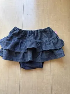 組曲　ダークデニム フリル付きスカート 70-80cm